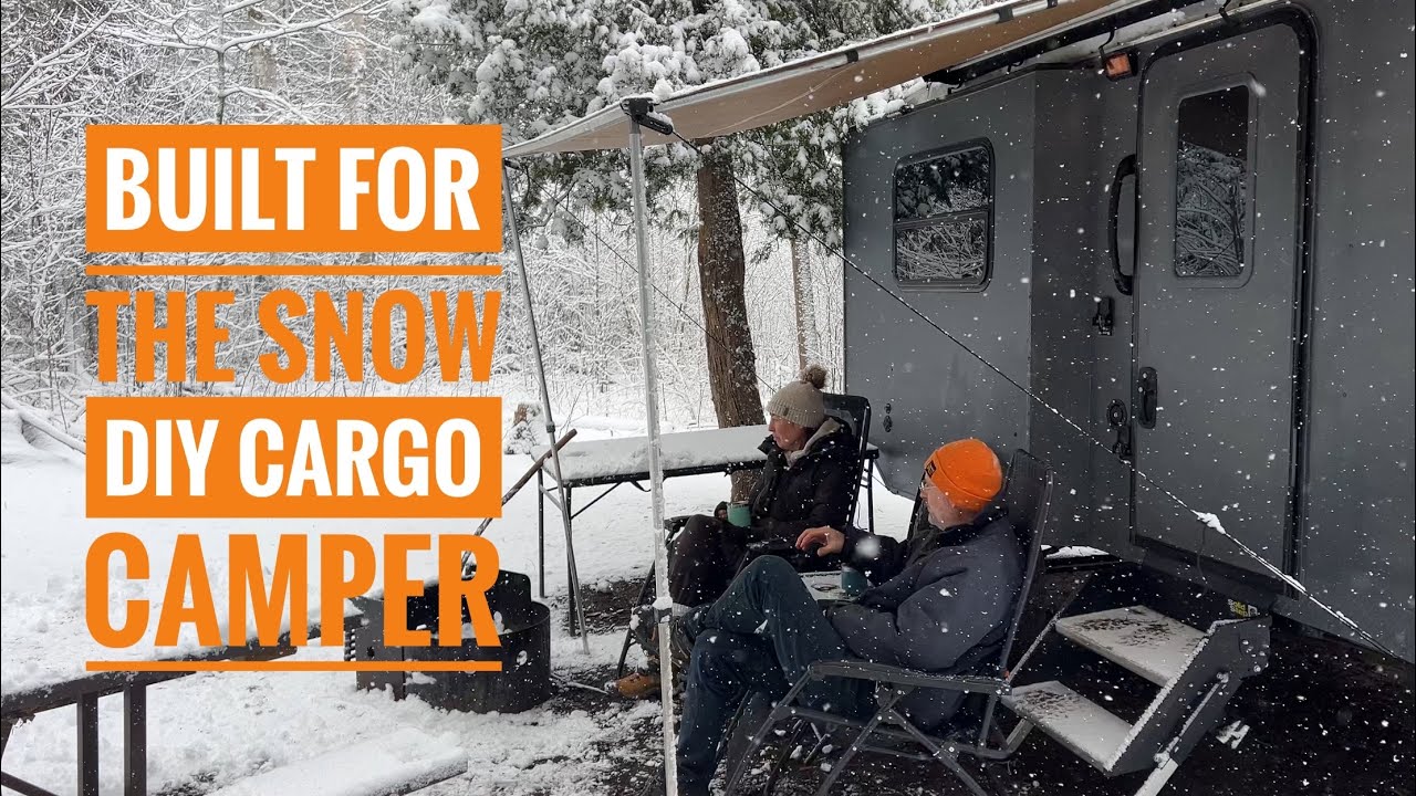 DIY Tiny Cargo Trailer Camper - Late Spring Snow