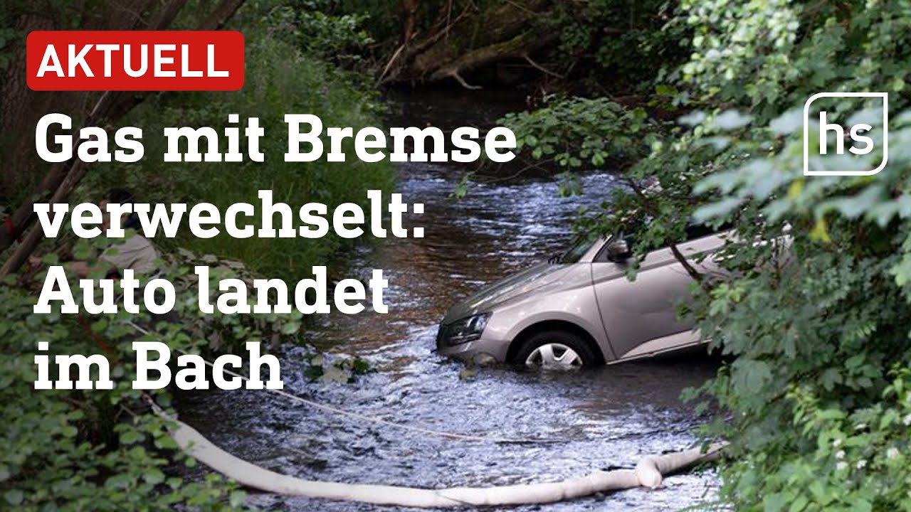 Erbach: Auto landet in der Mümling – Fahrer leicht verletzt | hessenschau
