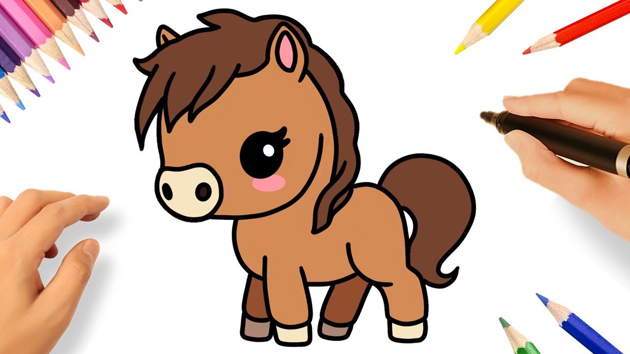 HOW TO DRAW A HORSE KAWAII EASY 🐎