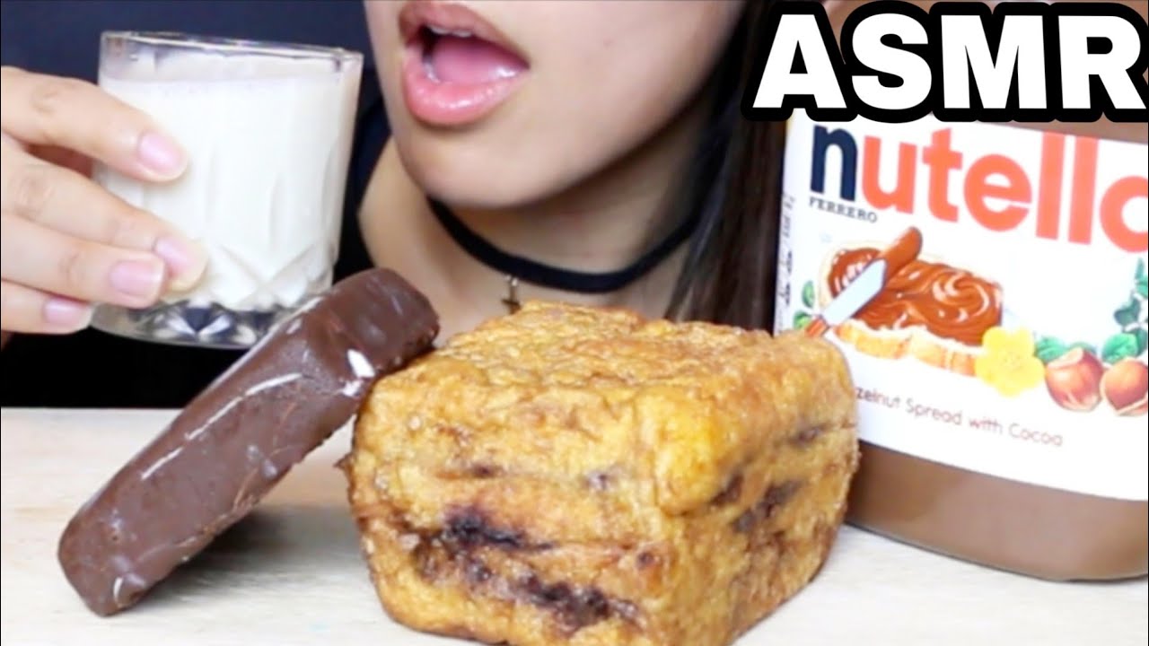 ASMR DESSERT🍫 Nutella Toast Bread and Milk + Ice Cream EATING SOUNDS 먹는 먹방 리얼사운드 MUKBANG