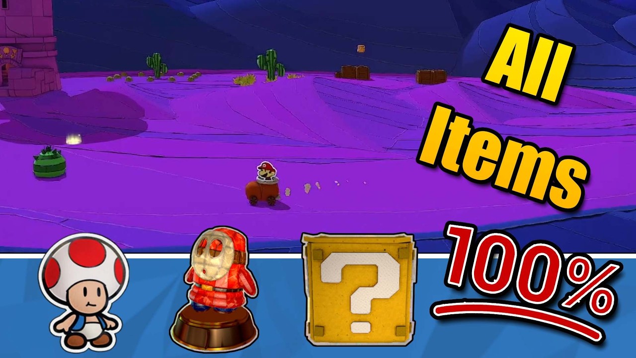 Scorching Sandpaper Far West 100% Collectibles Guide | Paper Mario Origami King