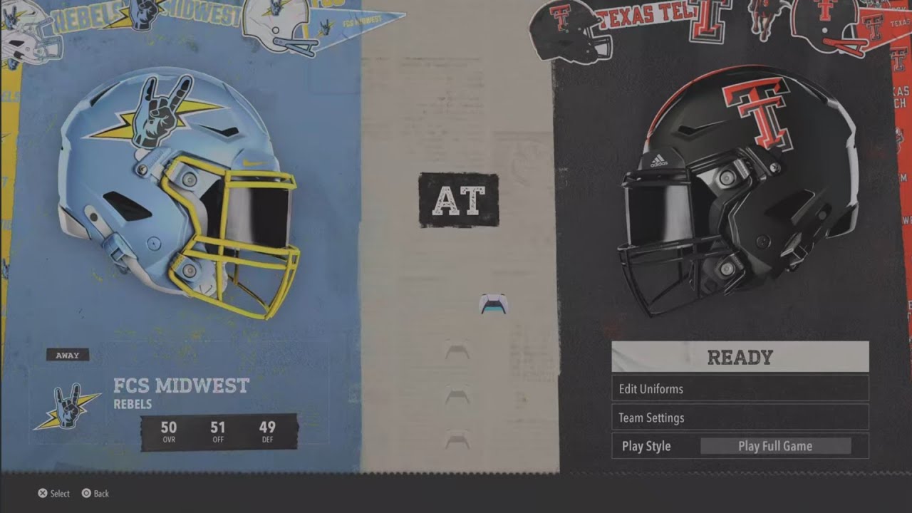 CFB 26 FCS V #25 Texas Tech WEEK 1 YEAR 1