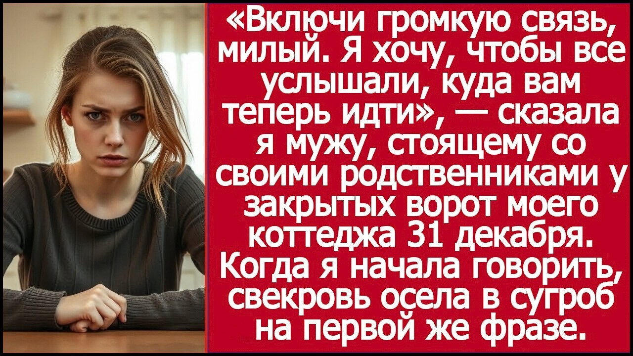 Включи громкую связь, милый  Я хочу, чтобы все услышали, куда вам теперь идти! Сказа я мужу