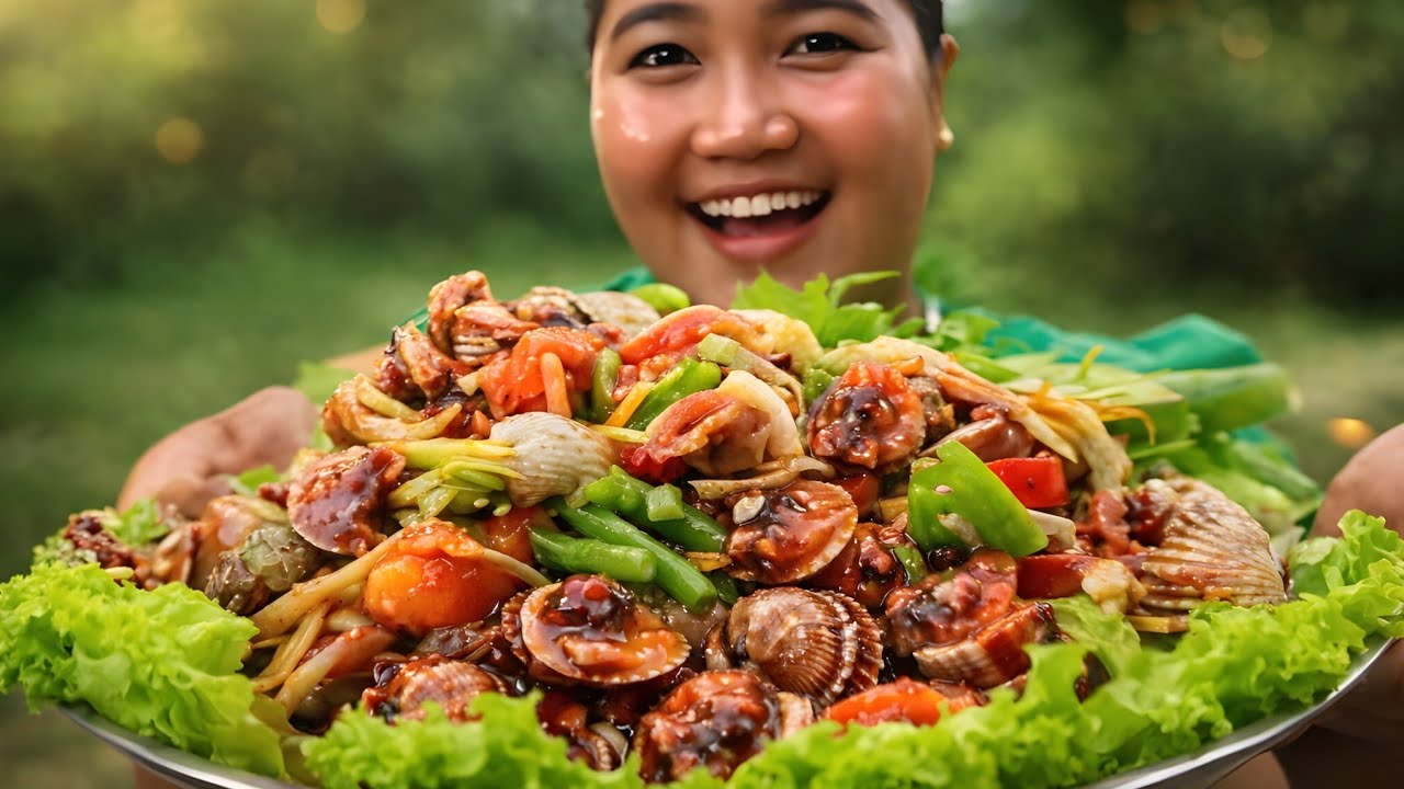 Amazing Mix Blood Cockle with Chili recipe By village & Cooking life