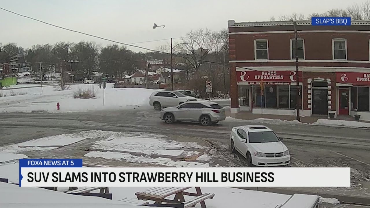 VIDEO: Driver crashes SUV into KCK upholstery business