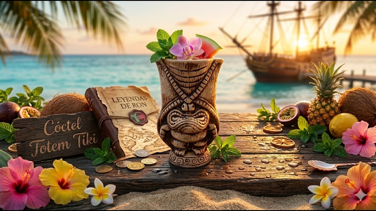 BEBIDAS EXÓTICAS Y TROPICALES 🗿🗿 CÓCTEL TOTEM TIKI