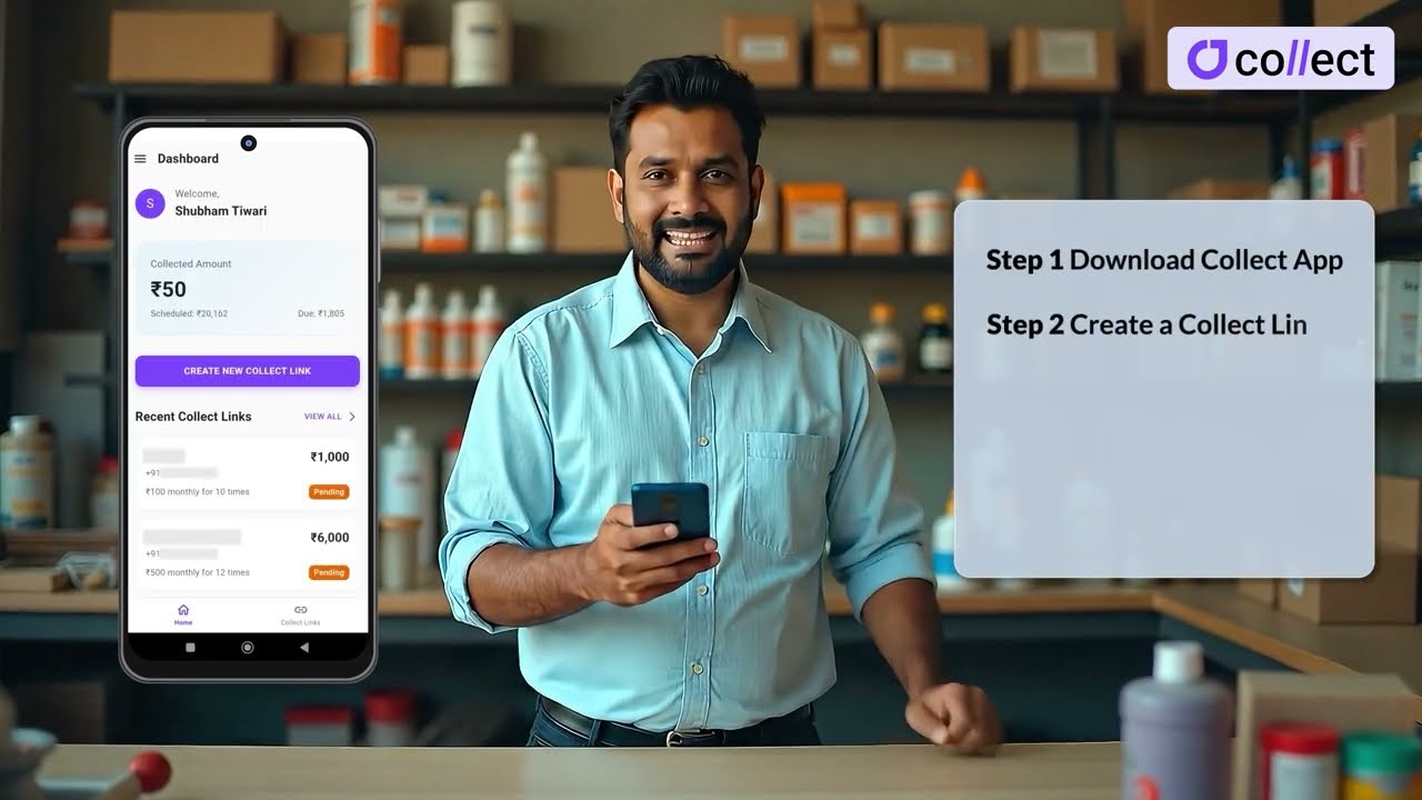 Collect - UPI Autopay & eNACH Collection App for MSMEs