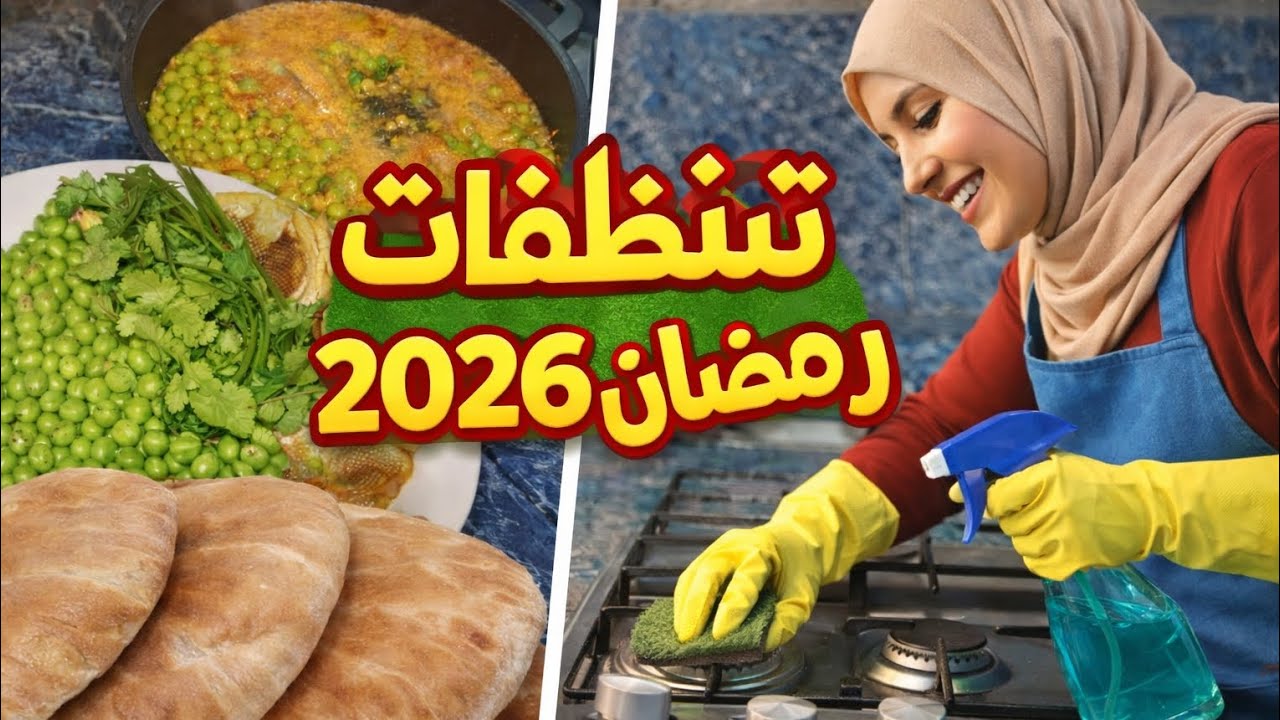 تنظيفات رمضان بدأت 🏠✨استعدّي لرمضان بكل نشاط💪وصفة طاجين جلبان ناجحة 💯
