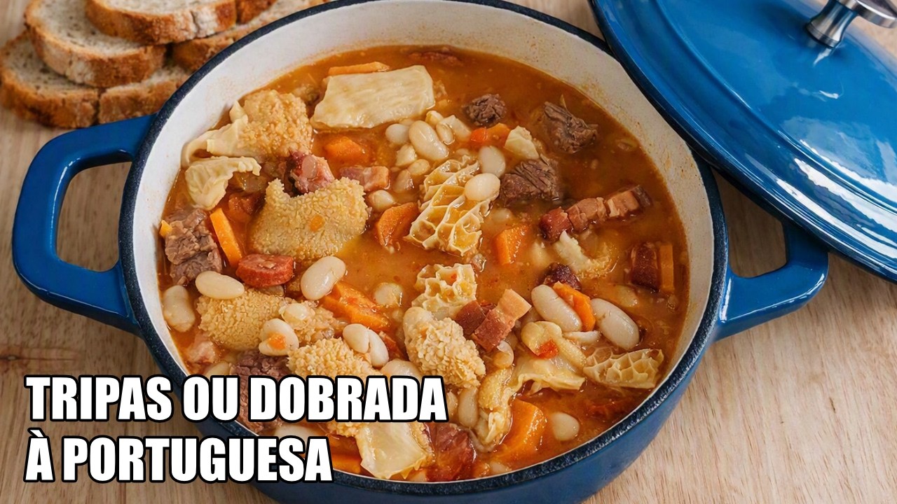 🍲 Tripas ou Dobrada à Portuguesa com Feijão Branco! #feijoada #receitas #receitafacil