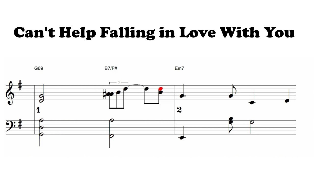 Can't Help Falling in Love With You - jazz standard - Piano sheet music | PDF download