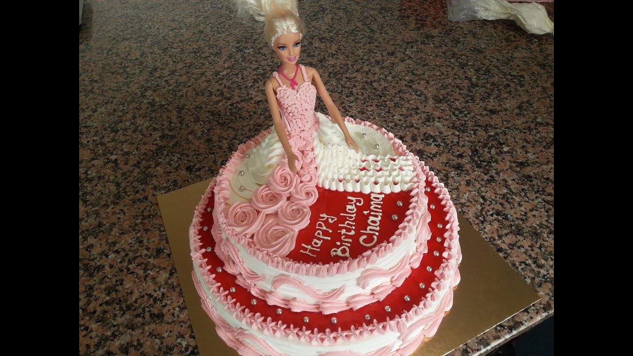 Barbie Bebekli Pasta Yapılışı- Poupee Gateau Part 1 [HD]