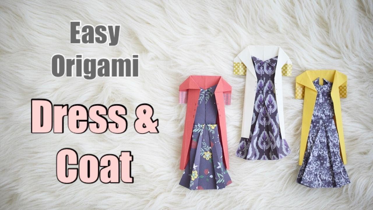 DRESS & COAT ORIGAMI | How to Make Paper Coat and Dress | NO Glue origami | 折り紙 | Paper Toy Idea