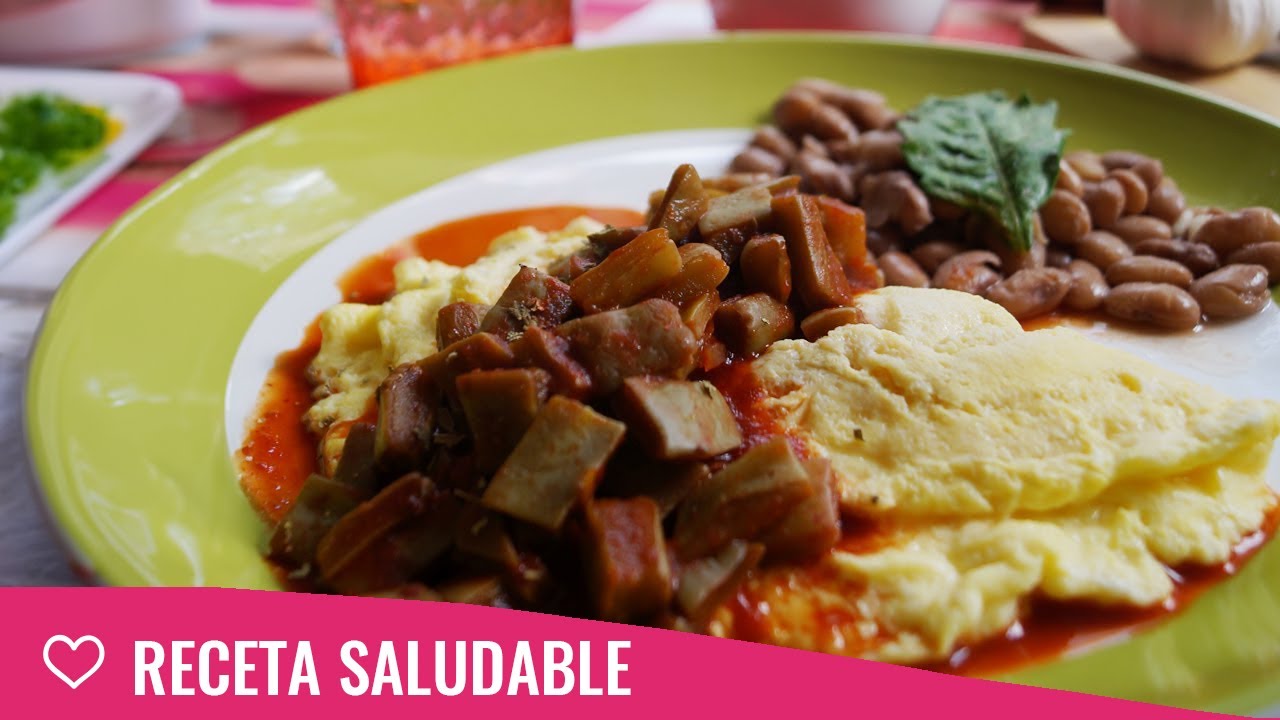 Como preparar HUEVO CON NOPALES en chile colorado -Comida Saludable