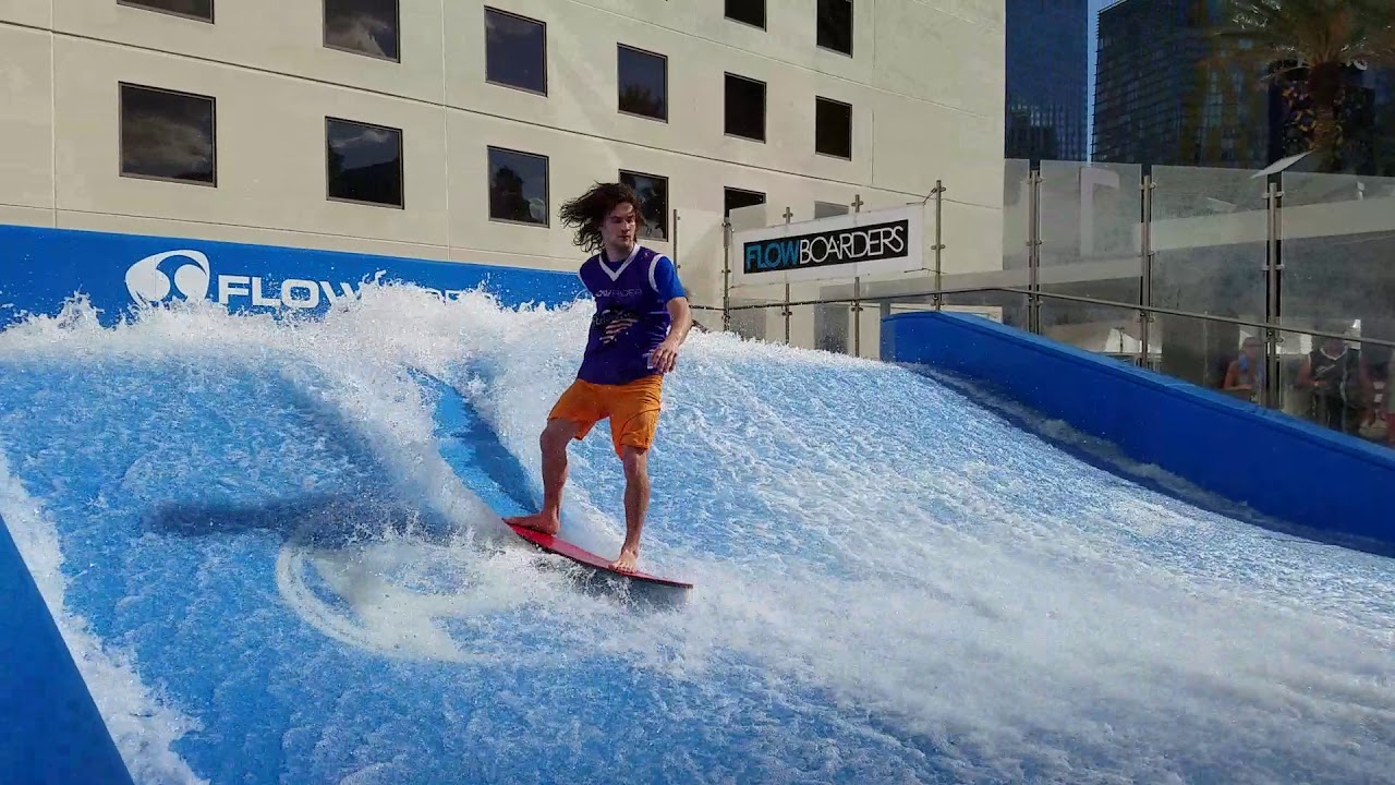 Scott Callens FlowRider contest at Planet Hollywood Las Vegas Casino Pool Deck Pro Tricks and Fails