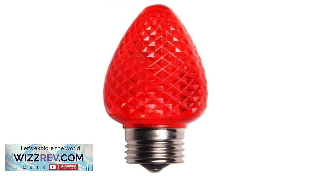 25 Red C9 LED Faceted Christmas Light Bulbs LED Bulb Dimmable