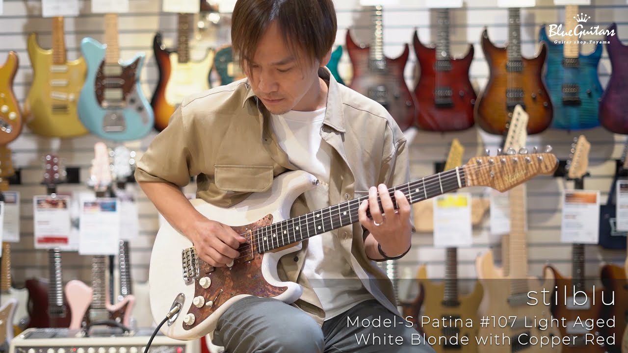 Blue Guitars - stilblu / Model-S Patina S/N107 Light Aged - White Blonde with Copper Red