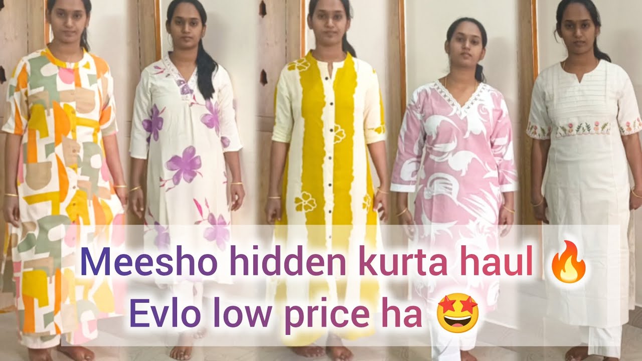 Vlog #4 🌿 Don't miss 😎 Meesho hidden kurta haul 🔥 evlo low price ha🤩🌿 #vlog #meesho #haul #kurti #yt