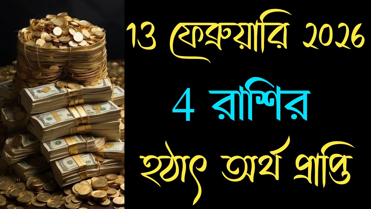 13 ফেব্রুয়ারি 2026 হঠাৎ অর্থ প্রাপ্তি 4 রাশি।