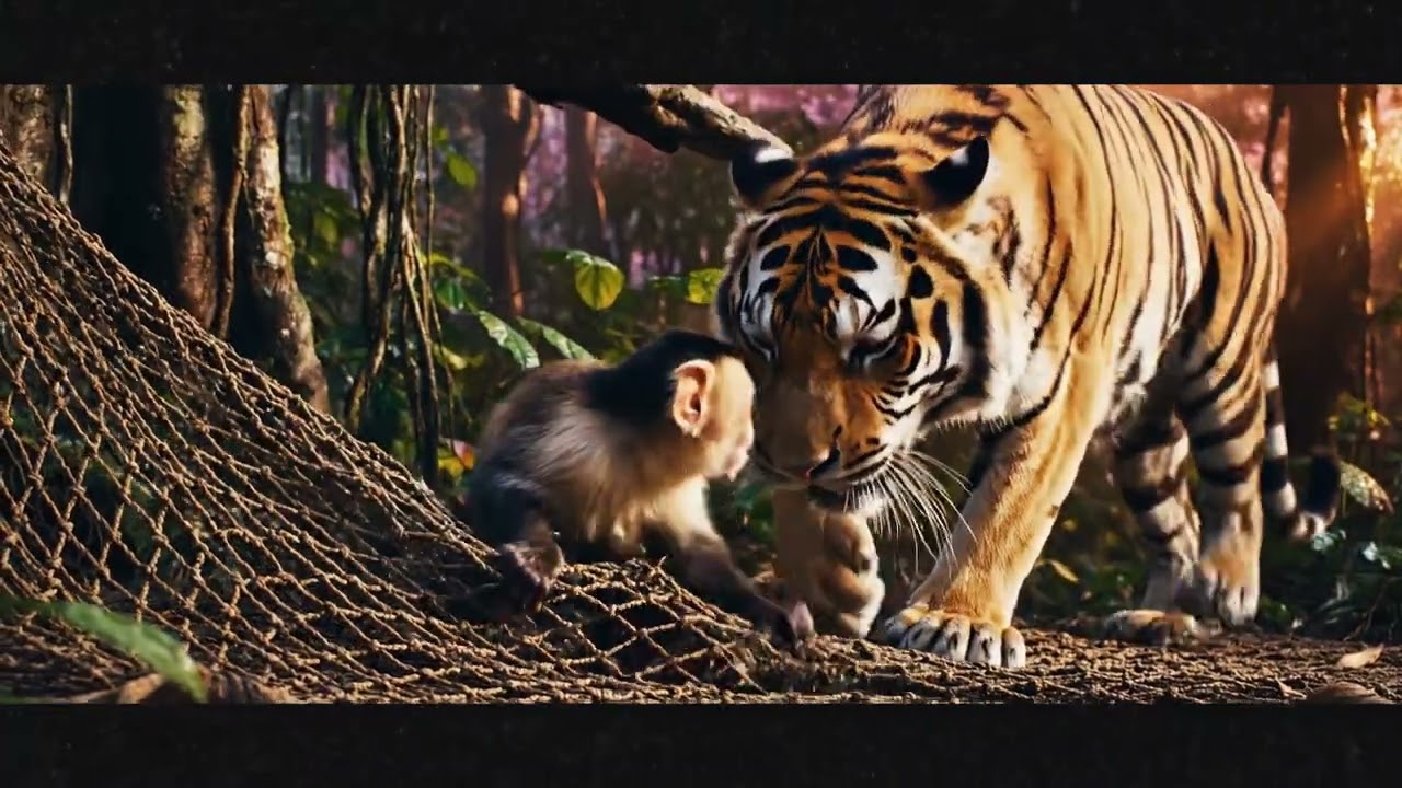 “Tiger Saves Monkey | Heartwarming Jungle Rescue”