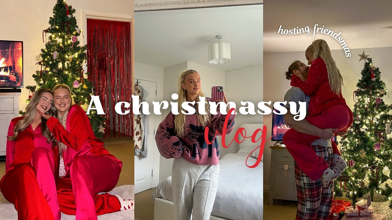 hosting friendsmas & bestie present swap | christmas VLOG🎄❄️🎀💋