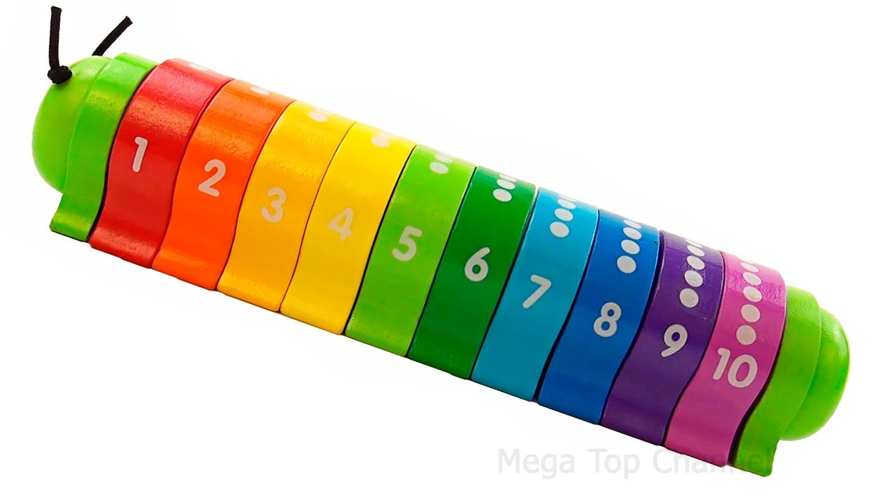 Learn to Count from 1 to 10 with Wooden Toys | Learn Numbers 1-10 with | Fun Colored Caterpillar