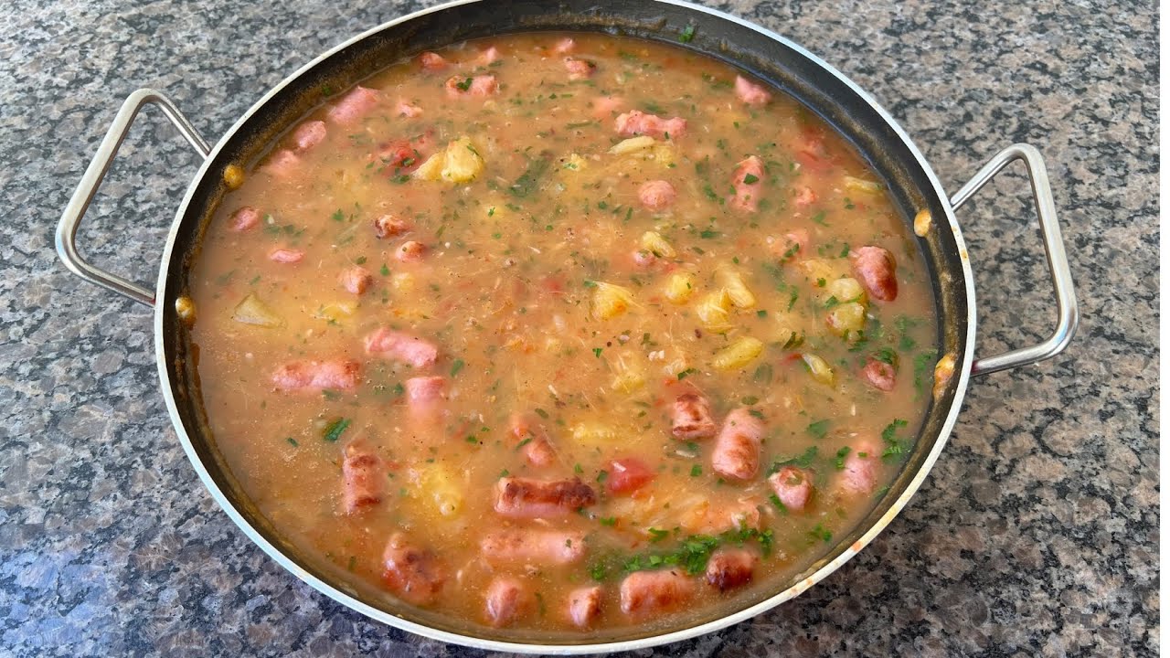 Quibebe de Mandioca Com Linguiça | Delícias da Eleni