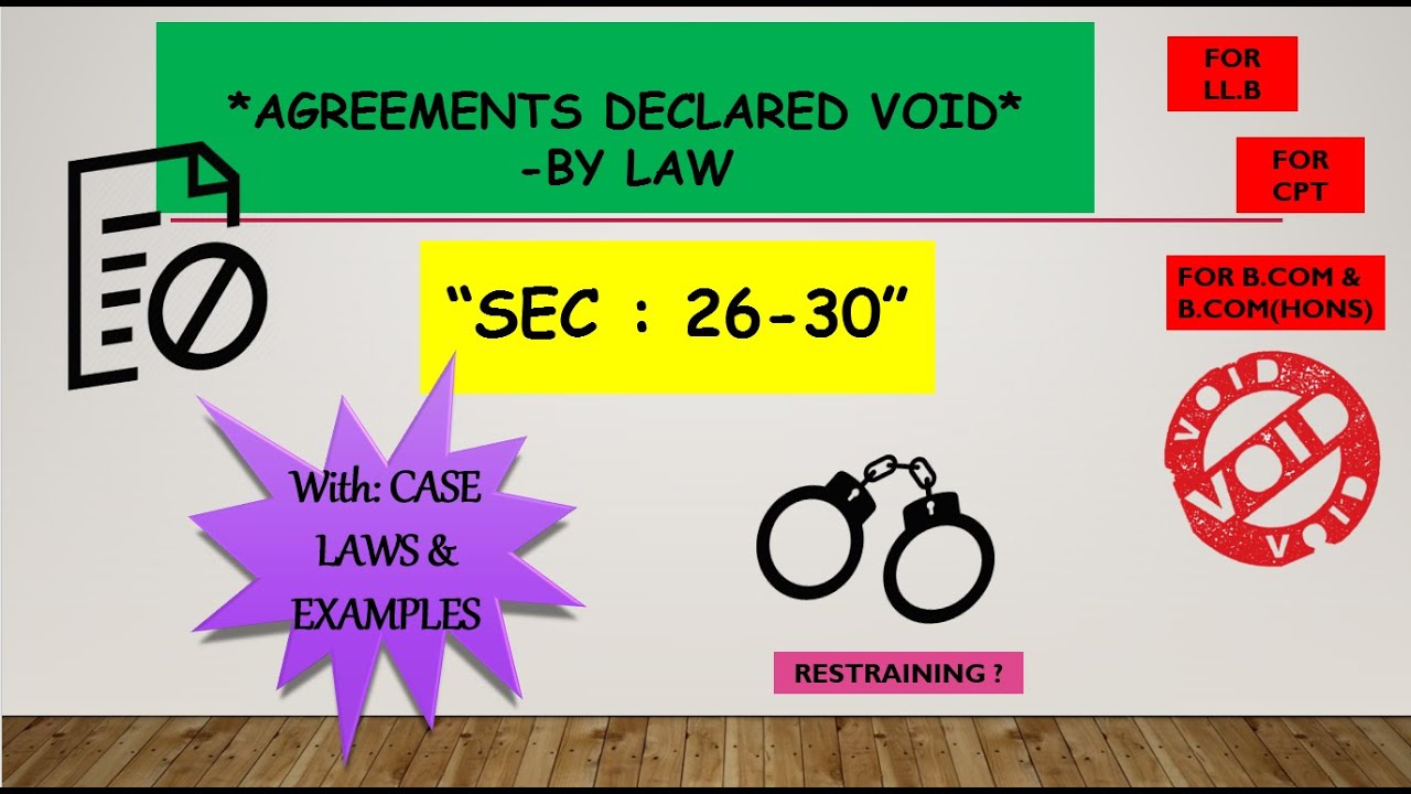 #limitlesslearning#agreementsdeclaredvoid AGREEMENTS DECLARED VOID/-WITH CASE LAWS/