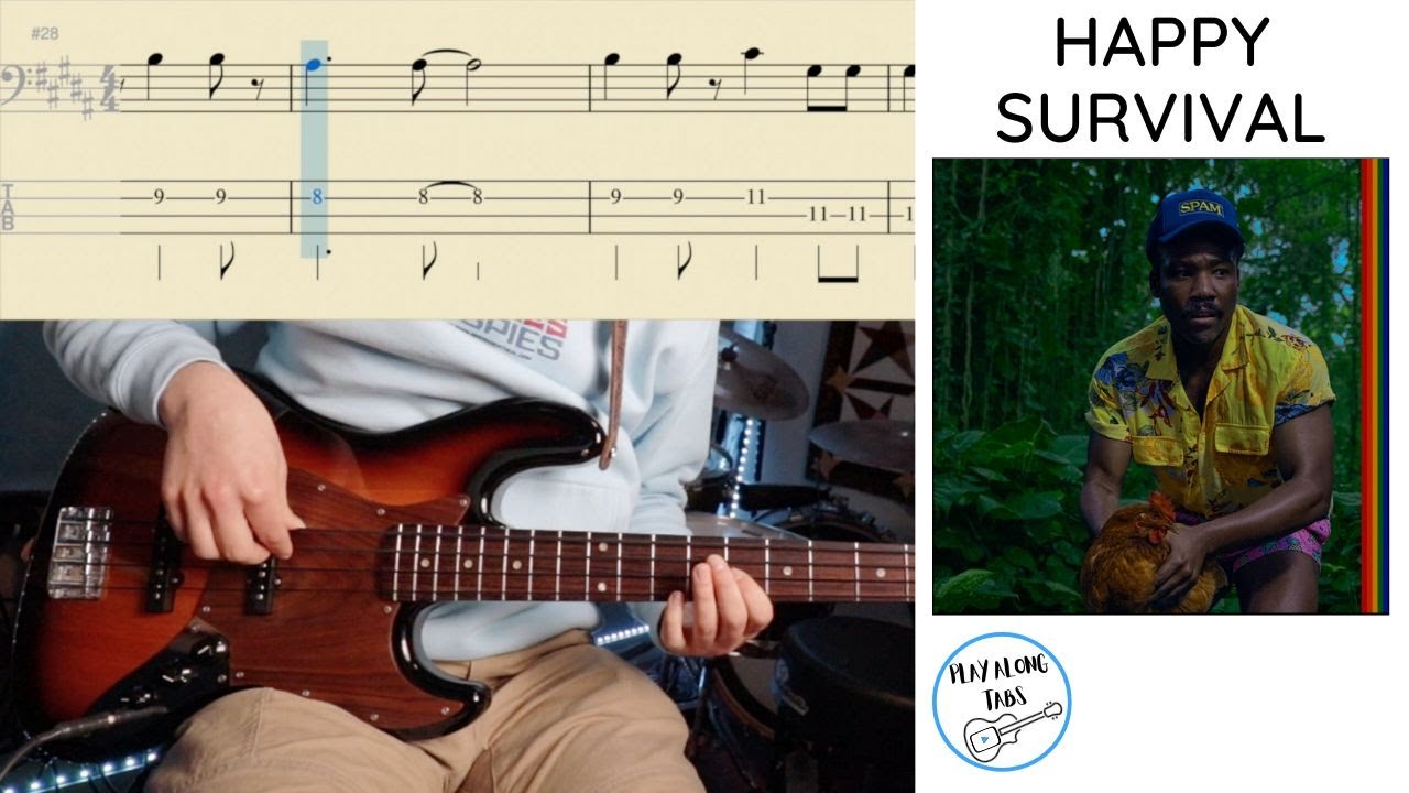 Childish Gambino: Happy Survival ft. Khruangbin - Bass Cover with Bass Tabs