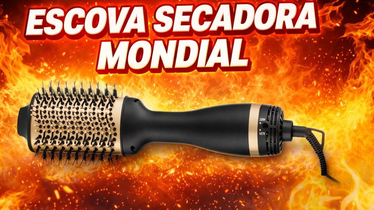 Escova Secadora Mondial Black Gold Argan ES-15 1300W Bivolt | Potente, Seca e Modela