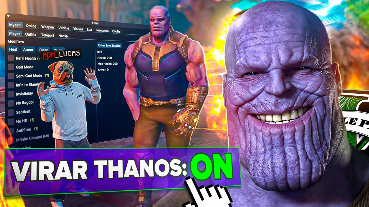 E SE O THANOS INVADISSE O GTA RP COM MOD MENU ? KKK