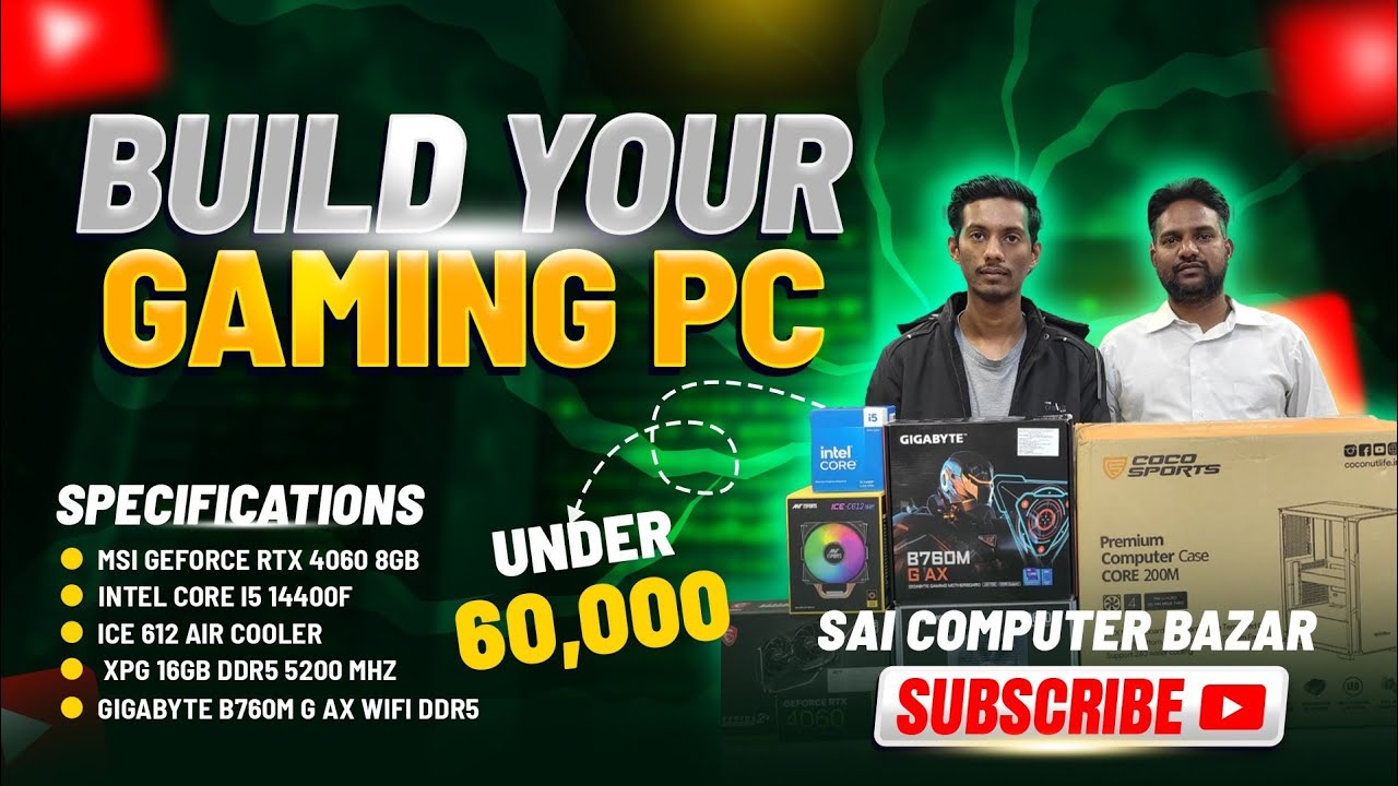 GAMING & EDITING PC BUILD UNDER RS.60000 | INTEL CORE I5 14400F|MSI RTX 4060 8GB |PC BUILD AHMEDABAD