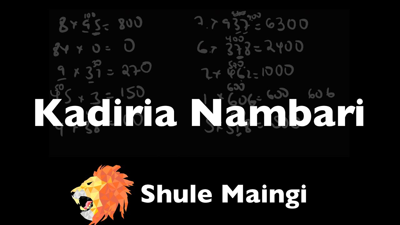 7.2 Kadiria Nambari (Chongeza)
