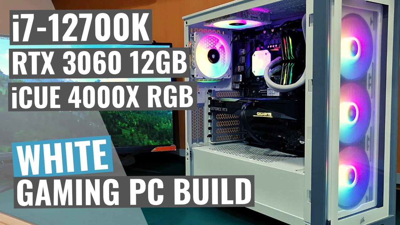 Corsair 4000X RGB WHITE Gaming PC Build  [2022] | i7-12700K | RTX 3060 | iCUE H100i Elite Capellix