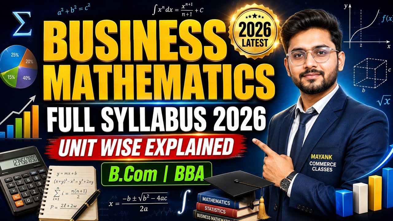Business Mathematics Syllabus 2026 📘 | Complete Unit-Wise Explanation | B.Com/BBA Latest Syllabus