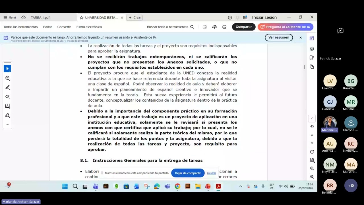 I Tutoría Sincrónica  Grabación de la reunión 1