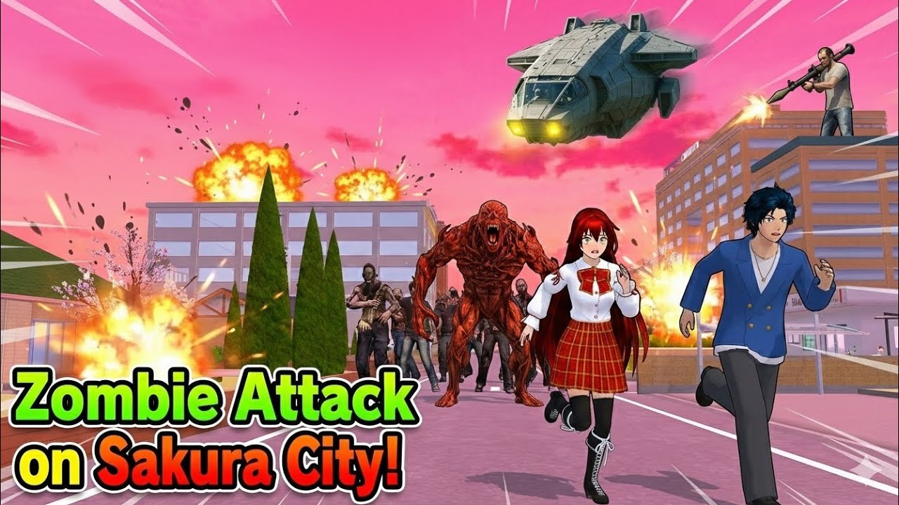 YUTA & MIO CHASED BY MONSTER!😱 Zombie Attack on Sakura City!