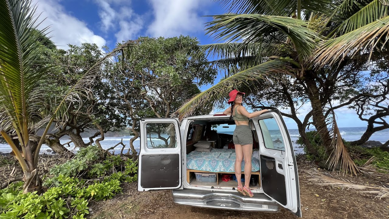 2021寒假夏威夷茂宜岛环岛露营八天，Road to Hana Campervan in Maui