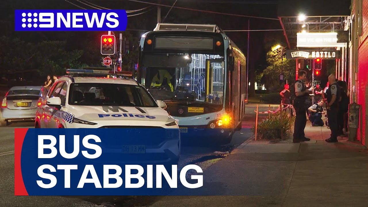 Man arrested after passenger stabbed on bus in Sydney&rsquo;s Inner West | 9 News Australia