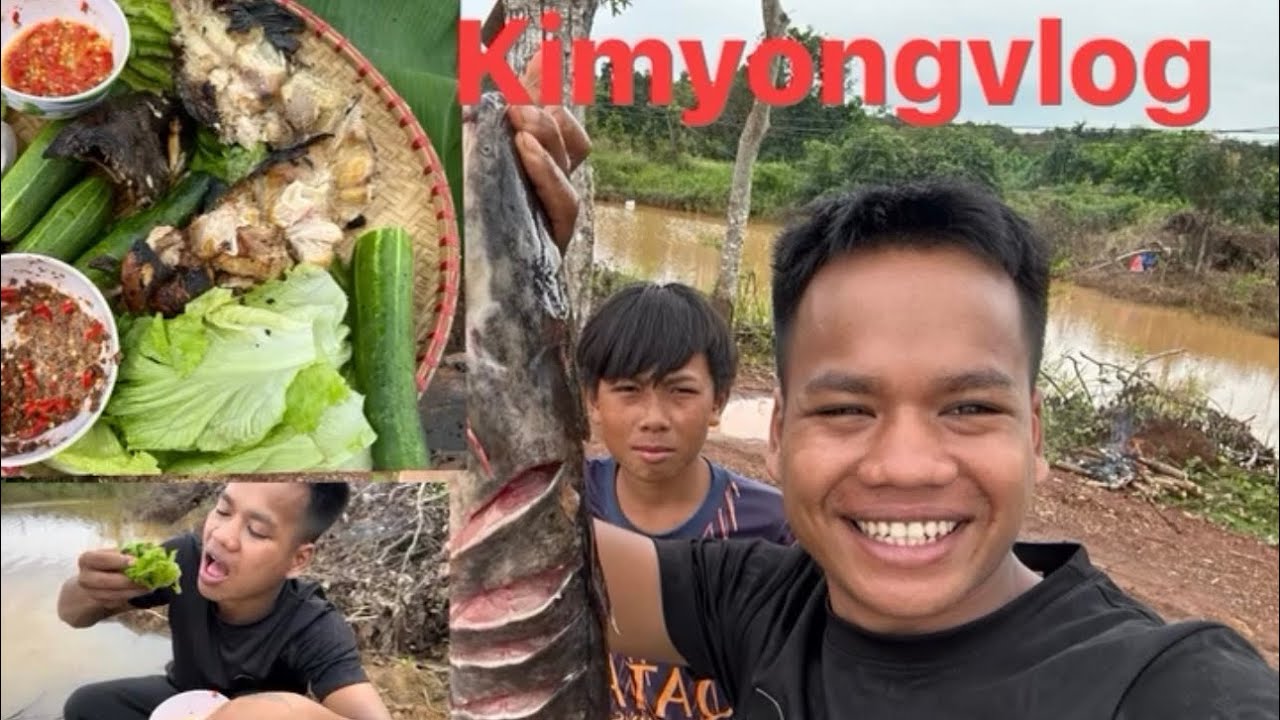 Cá trê nướng chấm muối ớt chảnh siu cày / kimyongvlog