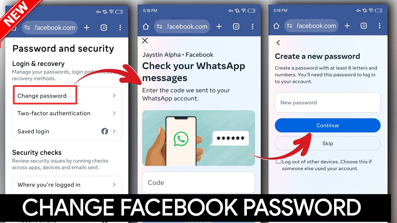 Как изменить пароль в Facebook без WhatsApp 2025 | Внесите важные изменения в Центр учётных записей