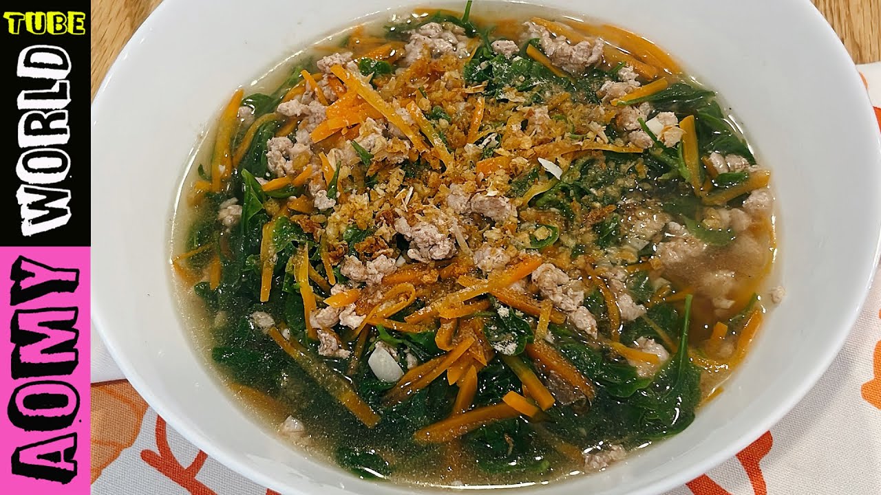 Watercress soup with​ pork recipe​ | Watercress Soup Chinese Recipe with Pork 西洋菜排骨汤 Thai Cooking