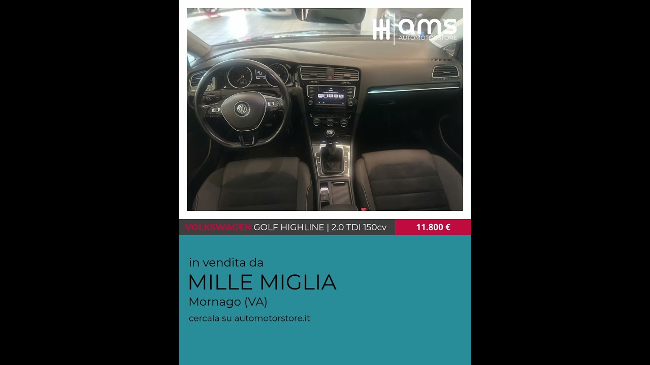 VOLKSWAGEN Golf 2.0 TDI HIGHLINE 150cv #volkswagen #golf  #venditaautousate #autousate #varese