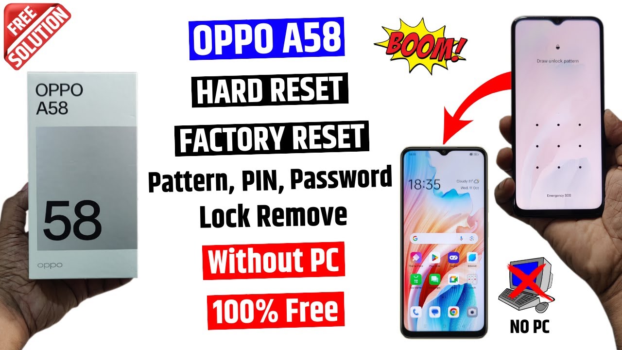 OPPO A58 Factory Reset | oppo a58 ka lock kaise tode | oppo a58 Reset & Remove Screen Lock