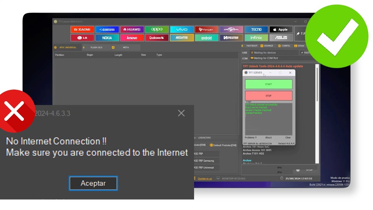 TFTUnlock 4.6.4.4 Solución | No Internet Connection !!