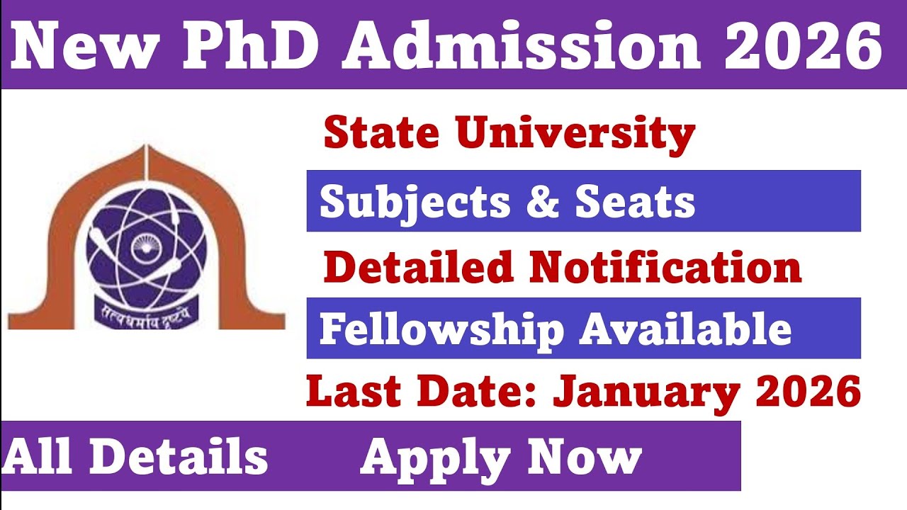 Ongoing PhD Admission 2026 // State University // New PhD admission 2026