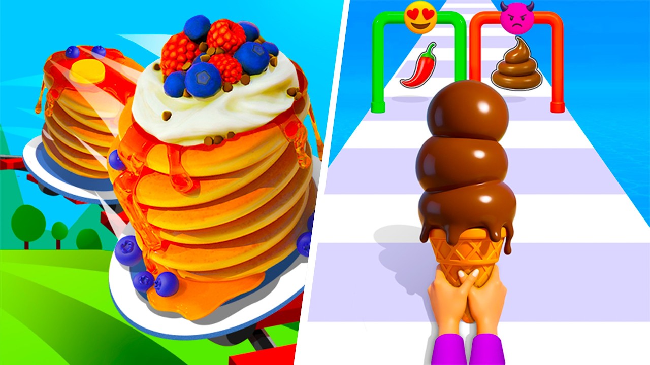 Pancake Run VS Stacky Ice Cream Runner - All Level Gameplay Android iOS New Update Ep139