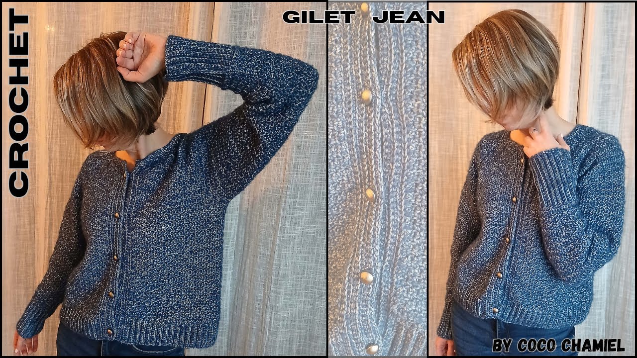 Gilet Jean: tuto crochet top down