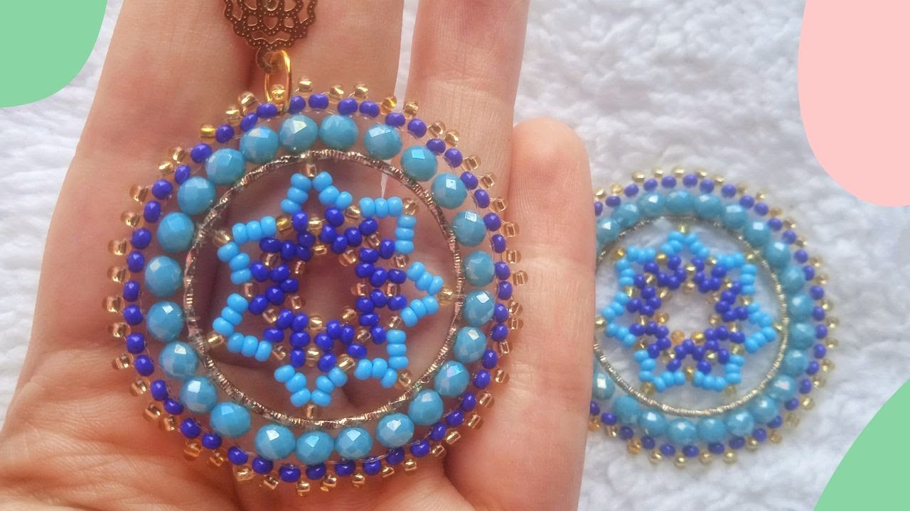 💙 Aros Tejidos con Mostacilla y Murano. Súper Fáciles Paso a Paso. Diseño de Mandala.@CitadinaCraft