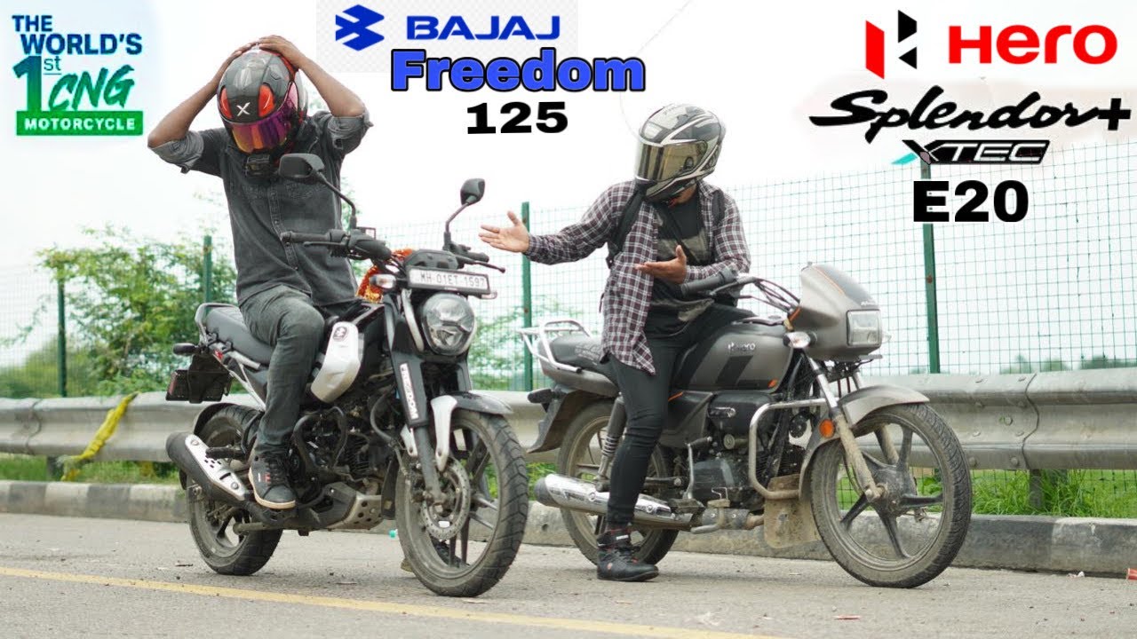 Bajaj Freedom 125 CNG vs Hero Splendor xtec || Drag Race || CNG vs Petrol || yeh Kay hua 😟
