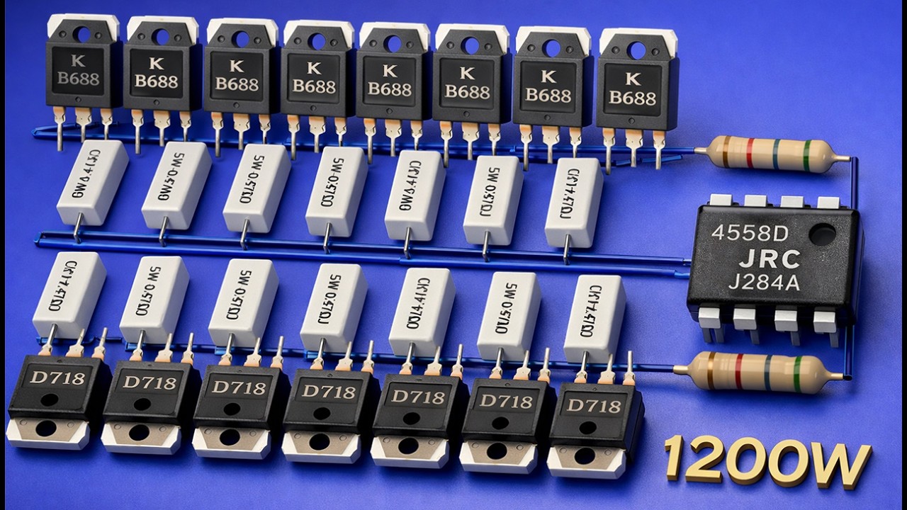 DIY Ultra Bass Amplifier 1200W using Transistor and IC 4558, Homemade